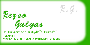 rezso gulyas business card